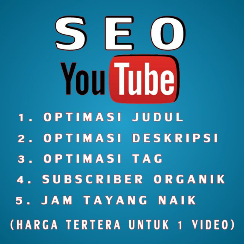 Jasa Optimasi Vidio SEO YouTube Menaikan Rangking Vidio Menambah JT View Subscribe Secara Organik