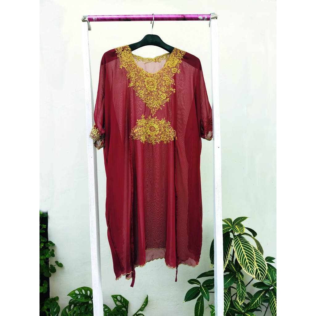 PRELOVED MEDAN ~ PRELOVED KAFTAN OVERSIZE RENDA GOLD
