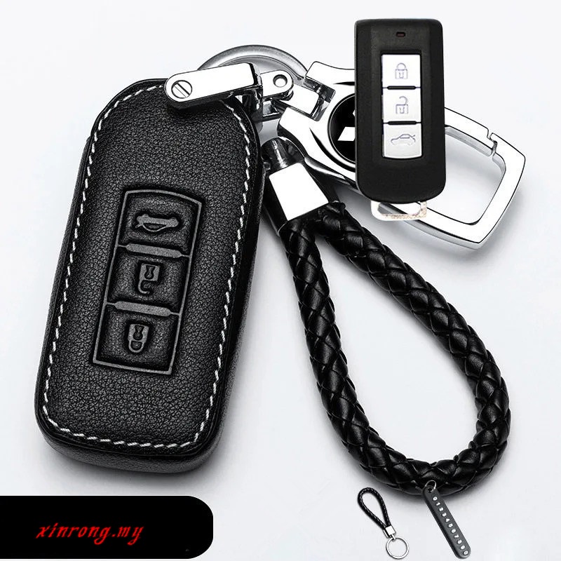 Case Kunci Remote Mobil Keyless Bahan Kulit Untuk Mitsubishi Montero Sport 2022 Asx Xpander Triton Lancer Outlander