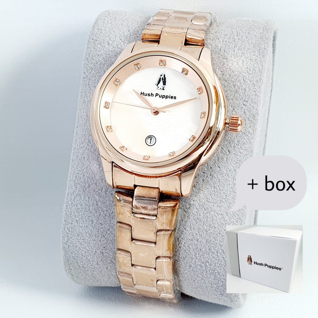 Grosiran Jam Tangan Wanita Hush Puppies 47865 YN Analog Tanggal Aktif Free Baterai Cadangan &amp; Box (COD)