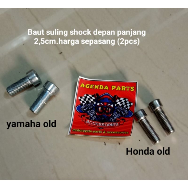 Baut baud Suling shock bawah Skok Depan Pnp bebek matic dan sport juga Honda Drat 12 kasar panjang 2,5cm 1set/2pcs