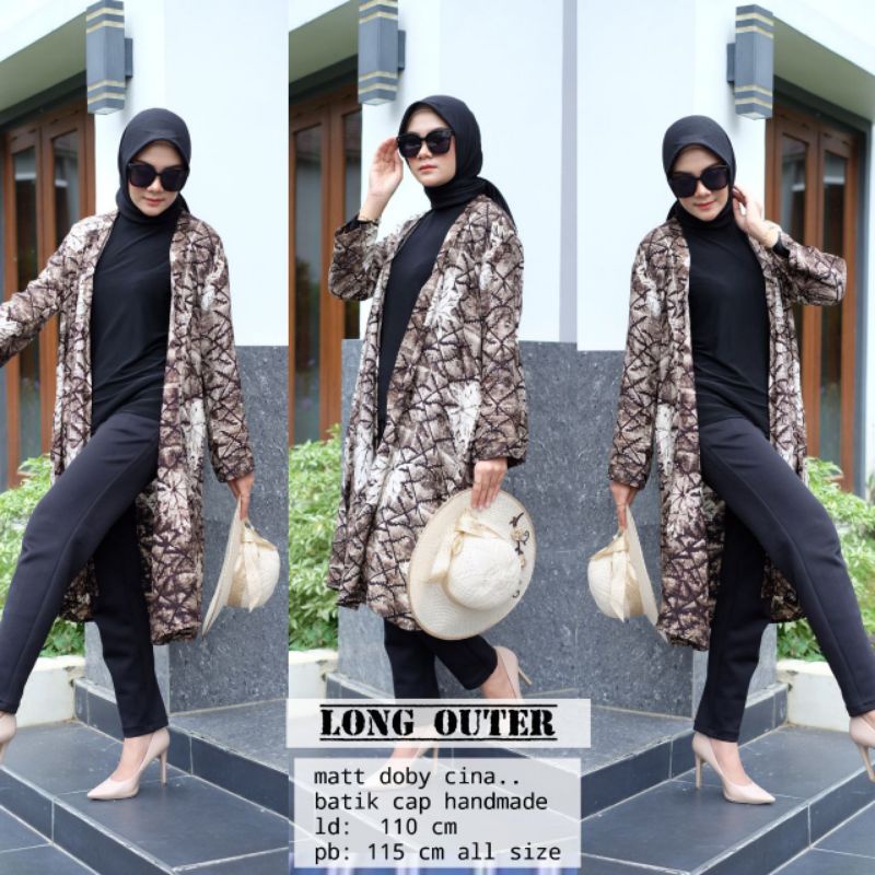 long outer batik abstrak new
