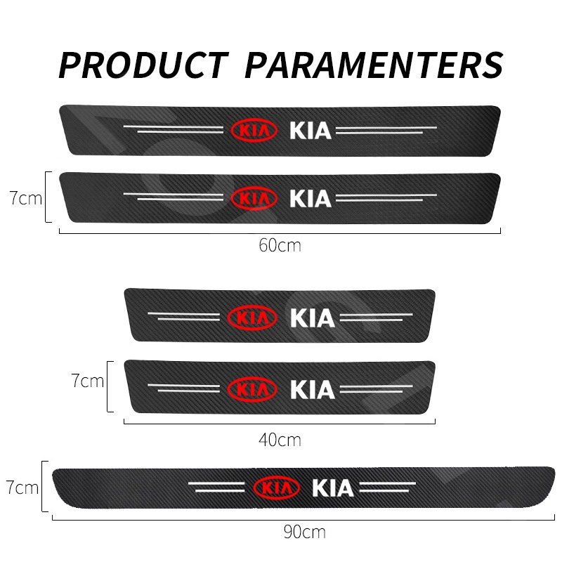 Stiker Strip Pelindung Pintu Mobil Bahan Carbon Fiber Untuk KIA Forte Spectra Mbang Sportage Picanto RIO