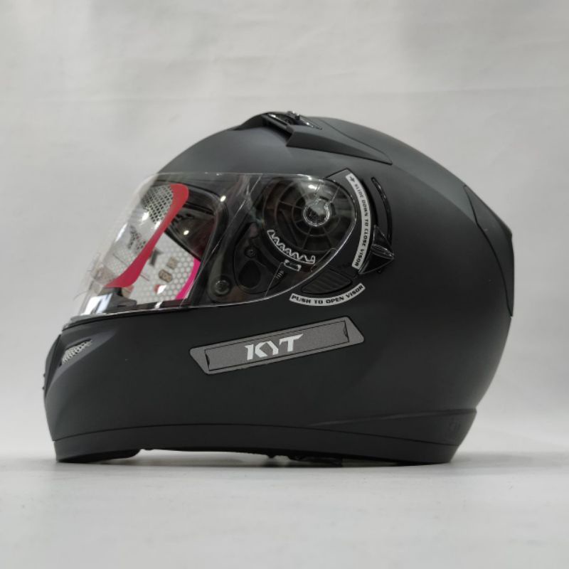 helm fullface kyt k2 rider solid black matt hitam doff full face k2r original