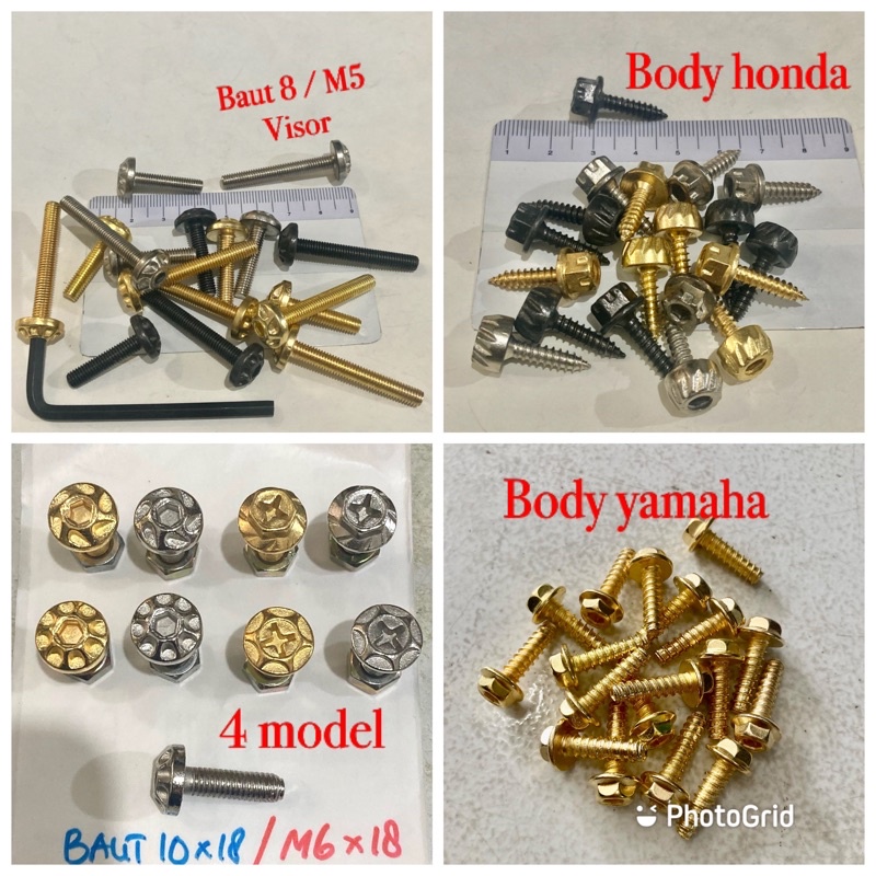 Baut probolt Baut probol Baut cacing 2 kunci skrup body bodi variasi terlaris termurah 270