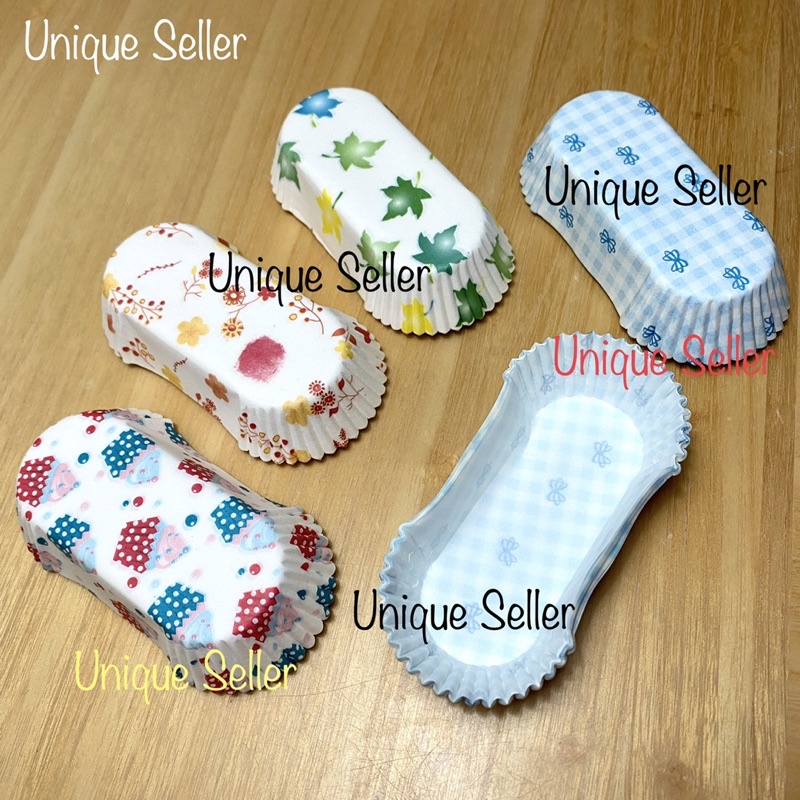 [25 pcs] Kertas Alas Risol Risoles Oval DIVA 12.5x8.5 Medium Floral / Paper Cake Case Oval Medium Motif Floral 12,5x8,5 / Paper Cupcake Case Oval Medium Motif Floral 12.5x8.5