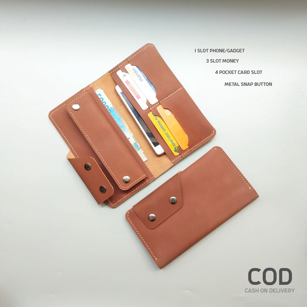 Dompet Panjang Kulit Long Wallet Muat HP