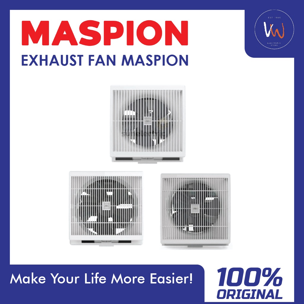 Exhaust Fan Dinding Maspion MV 200-NEX MV-250NEX MV-300NEX Blower Ruangan Elektronik 30 Watt By Vw_e