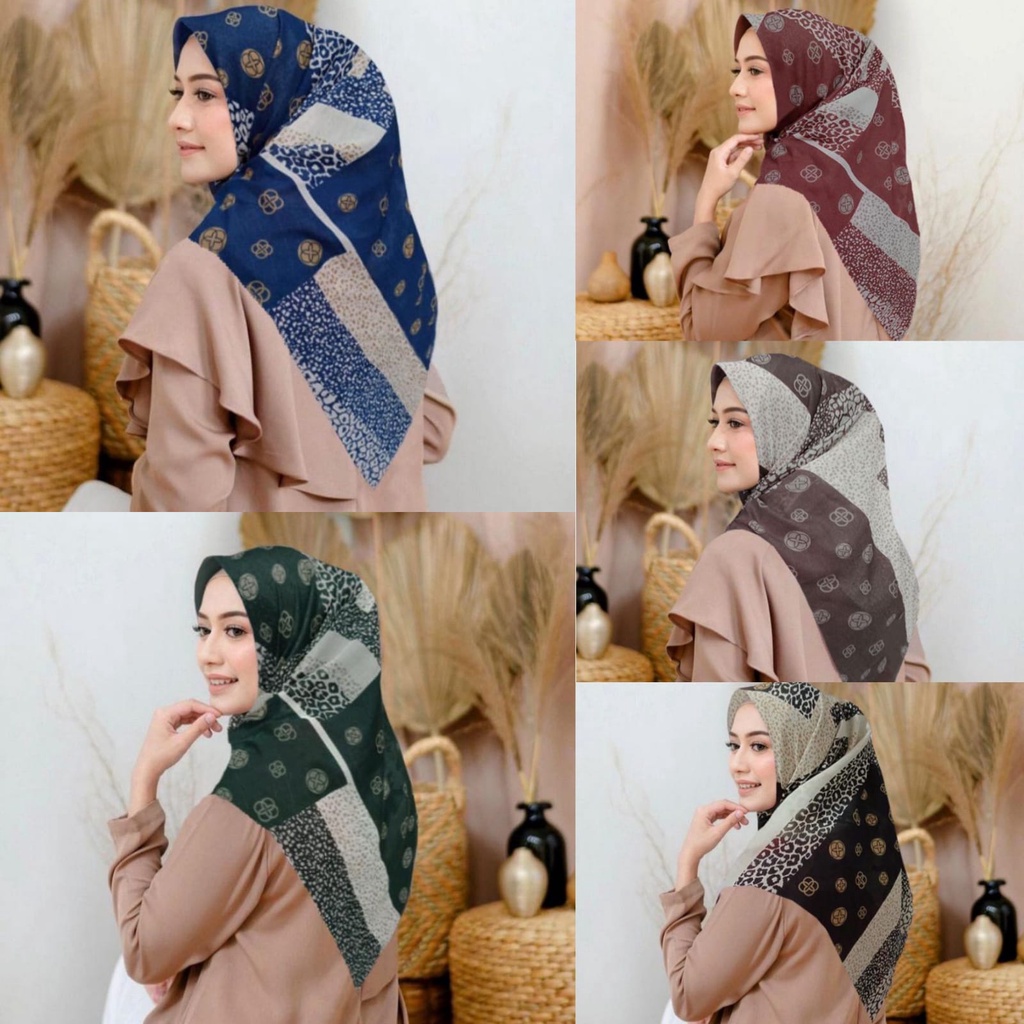 DISKON !! Hijab Segiempat Voal Motif Noorina Series / Jilbab Voal Segi Empat Motif / Kerudung Segiempat Motif / Kerudung Segi Empat