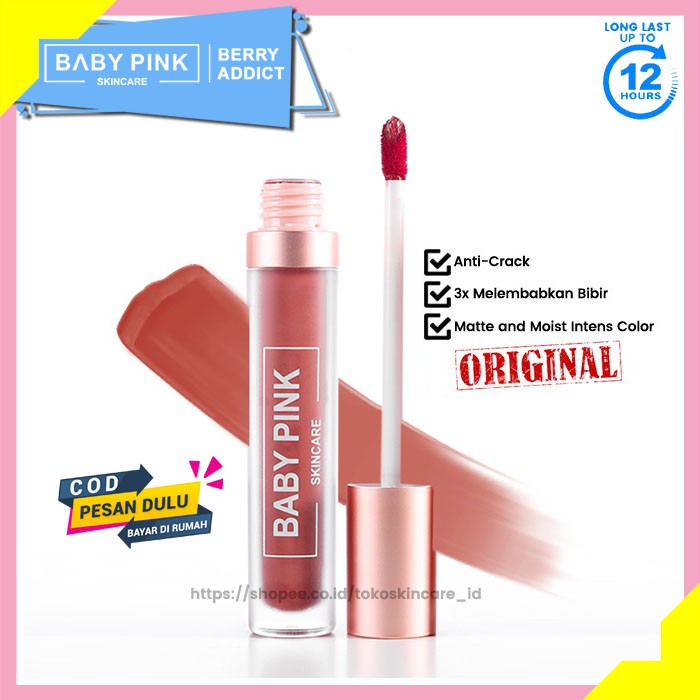 Baby Lip Berry Addict Lipstik Baby Pink Skincare Original Resmi BPOM