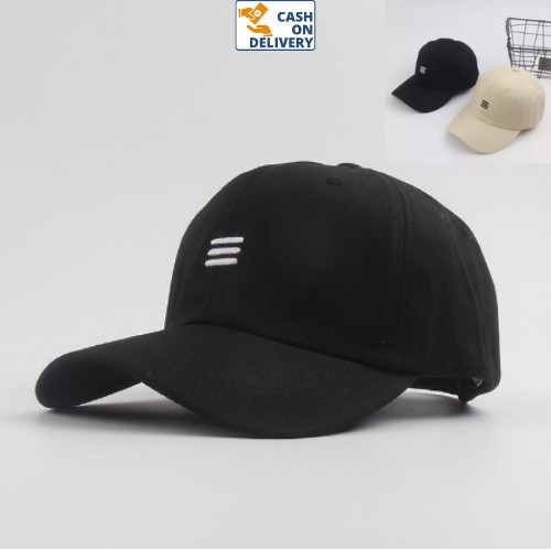 Topi Garis Tiga Bordir Timbul Kualitas Premium Unisex Remaja Dewasa