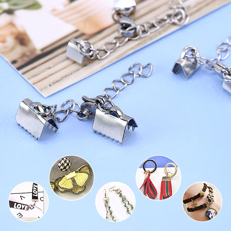 10 sets 304 Pita Stainless Steel Berakhir Lobster Claw Clasps Extension Chain Connector Fastener Clasps Fit Leather Cord