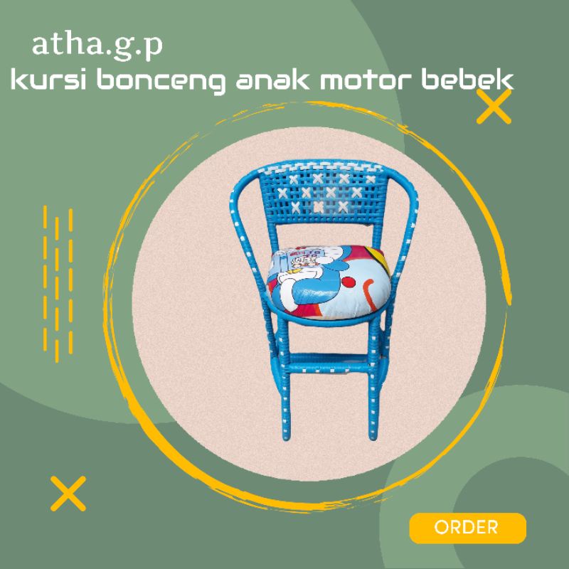 KURSI ROTAN ANAK MOTOR BEBEK /JOK KURSI BONCENG ANAK MOTOR BEBEK FULL FREE SABUK