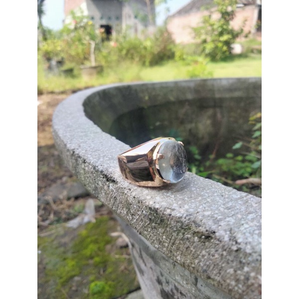 cincin cowok bahan swasa batu kecubung