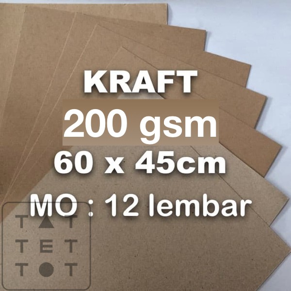 

KERTAS KRAFT 200 GSM 60X45 CM TEBAL COKLAT PACKING CRAFT