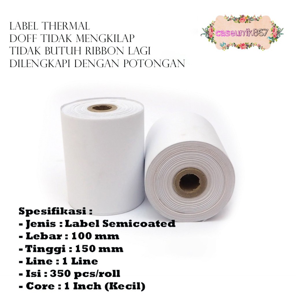 Kertas Label Sticker Direct Thermal A6 10x15cm 100x150mm Barcode Stiker Termal jnt jne shopee CS1547