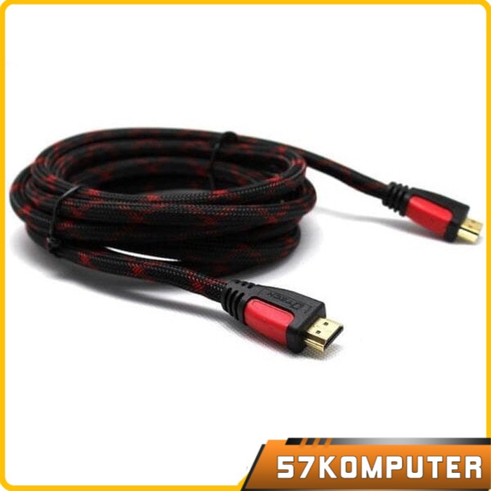 KABEL HDMI 1.5M SERAT JARING HDMI TO HDMI 1.5 m 1080P V1.4 3D HQ