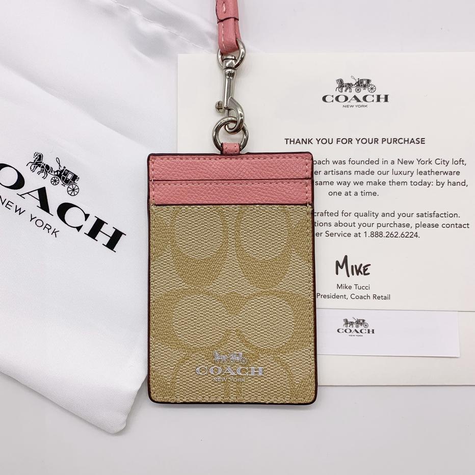 

Baru - Original COACH lanyard Kartu kerja Pemegang kartu id DIY klasik Name tag holder Four color ~