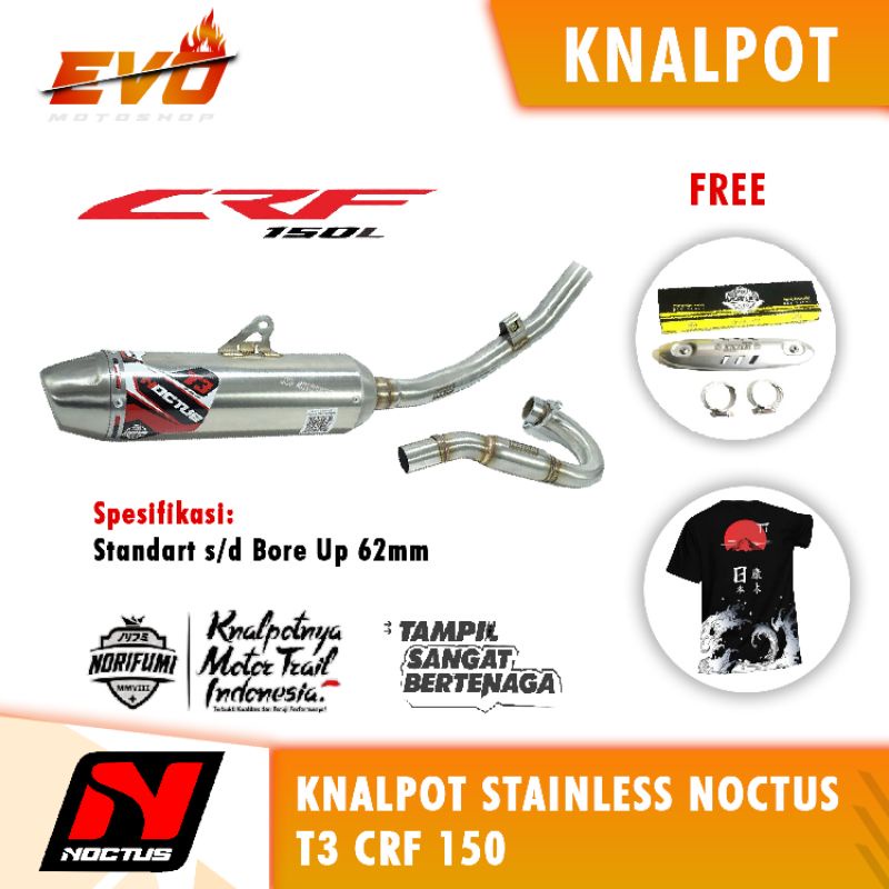 knalpot noctus crf 150 T3 stainlese
