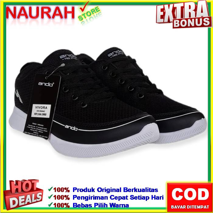 Sepatu Wanita Ando Vivora &amp; Agnes 100% Original Sneakers Casual Sport Jogging Sekolah Kuliah Bersepeda