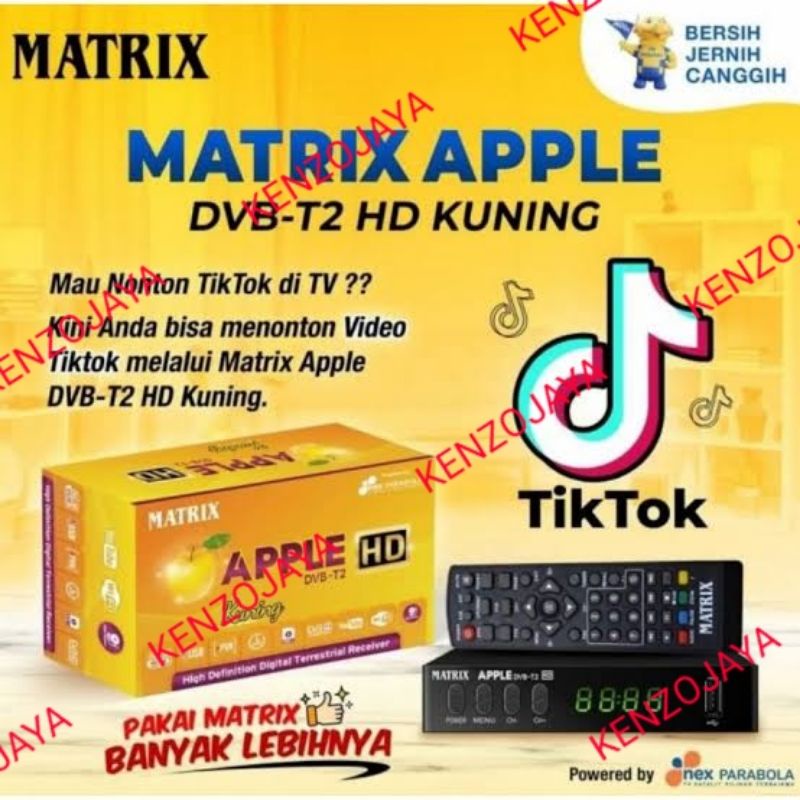 STB Digital MATRIX APPLE DVB-T2 HD KUNING- DVB SAJA