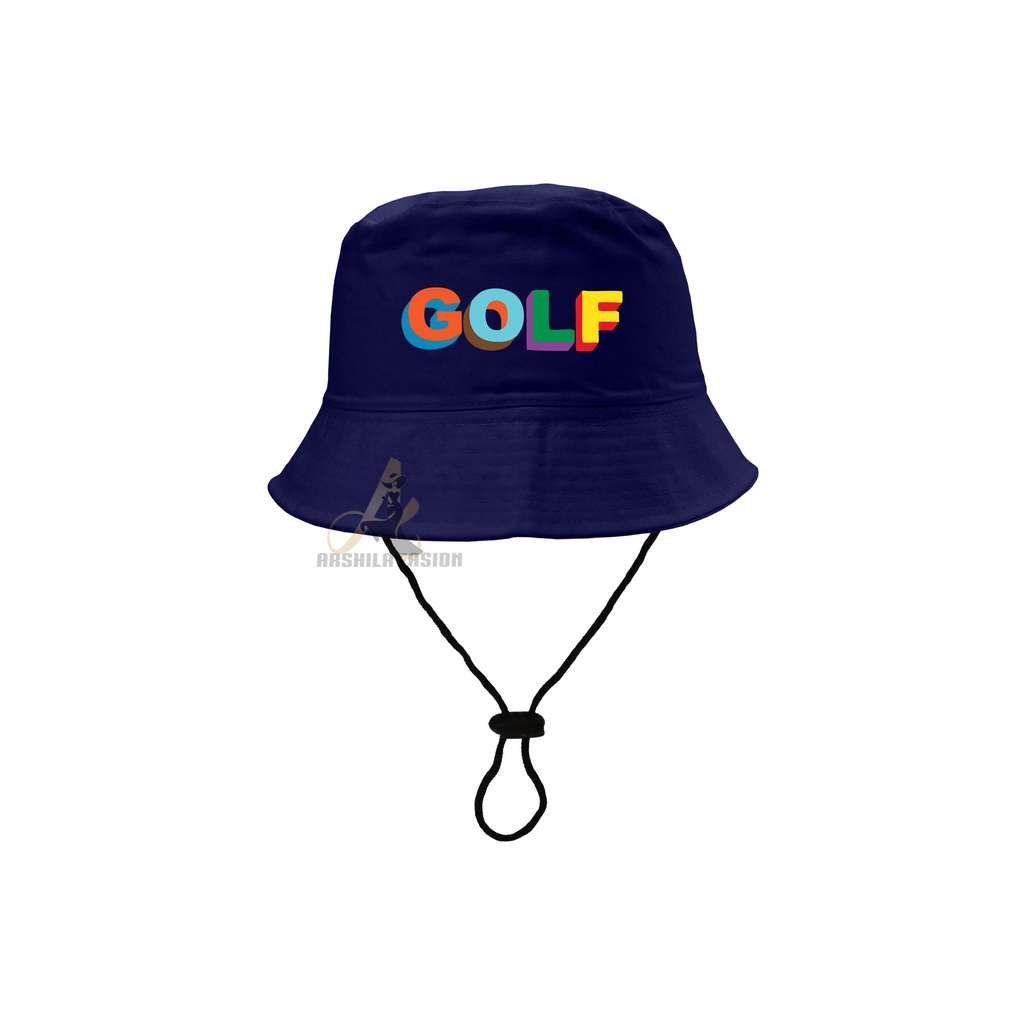 Topi Bucket Hat anak sablon GOLF/Bucket Sablon GOLF