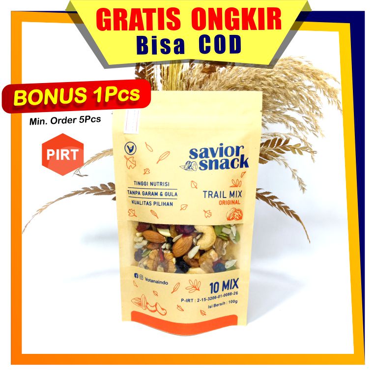 

TRAIL MIX 10 MACAM BAHAN PREMIUM - SAVIOR SNACK MAKANAN RINGAN SEHAT 100gr Bukan 200gr / 300gr
