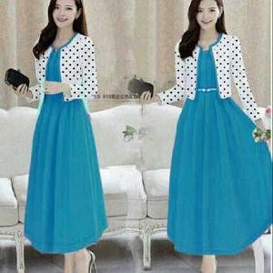 Baju Setelan Lili  Polka Tosca 3 In/MURAH WANITA/GAMIS SYARI/PASMINA INSTAN/COUPLE KELUARGA/bungas