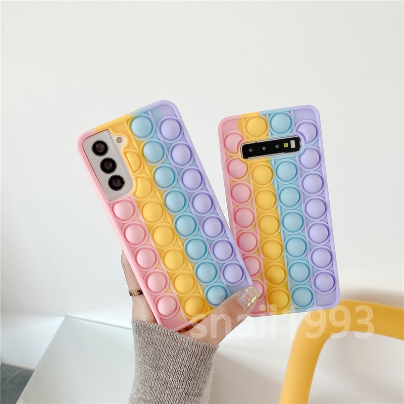 SOFT CASE COMPATIBLE FOR SAMSUNG NOTE 10 PLUS NOTE 9 S9 PLUS S10 PLUS POP IT RAINBOW