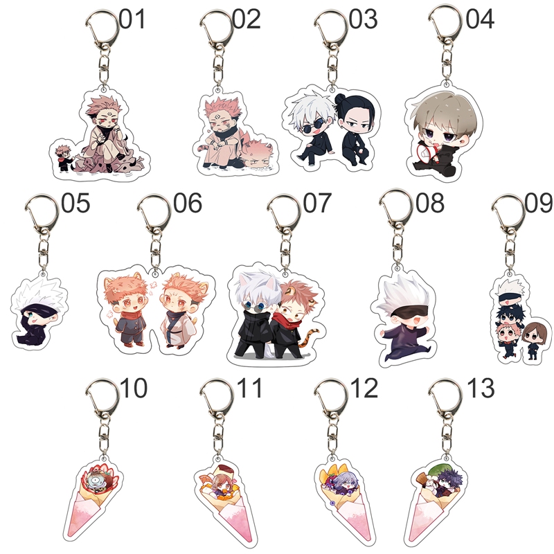 1pc Gantungan Kunci Desain Kartun Jujutsu Kaisen Lucu