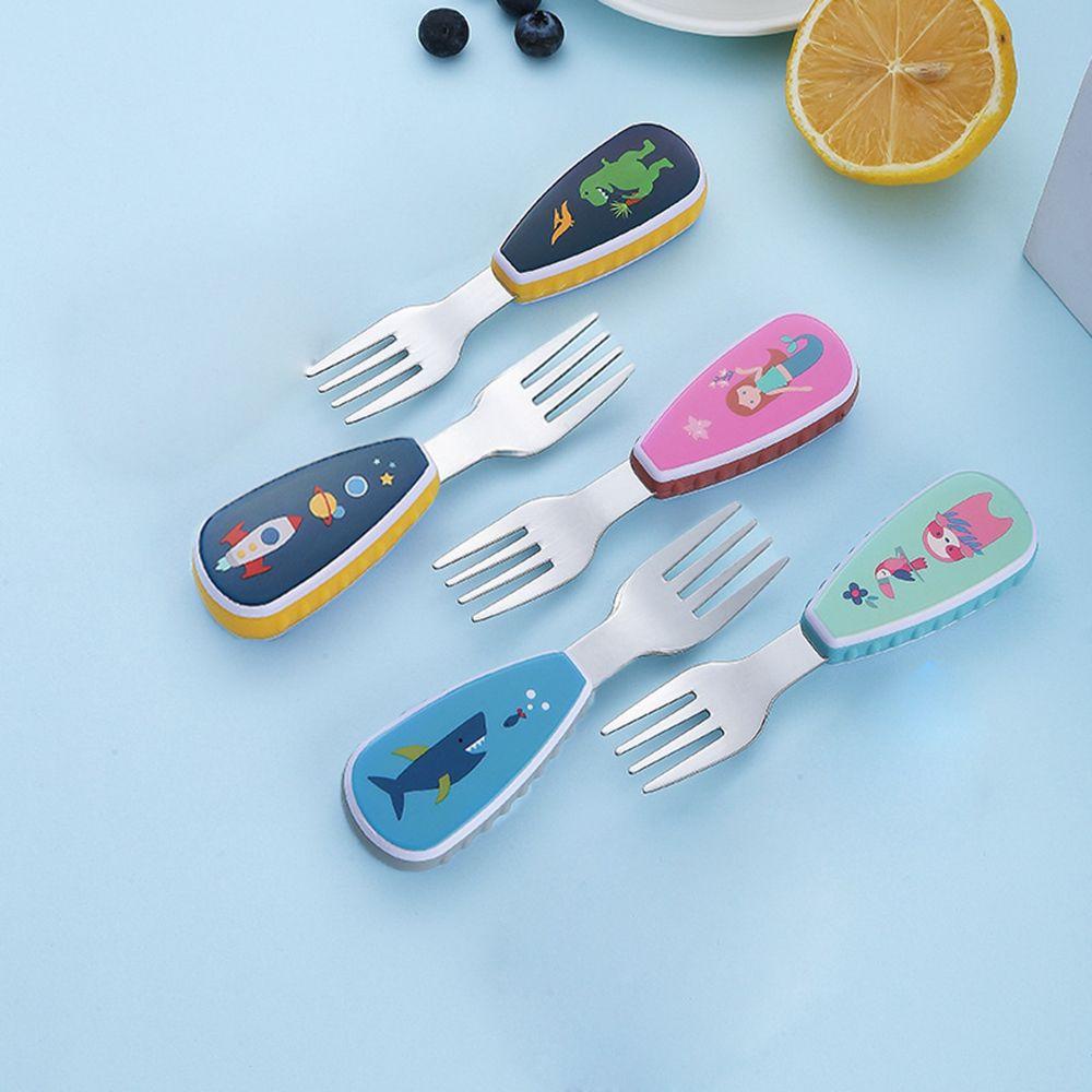 Solighter Set Peralatan Makan Anak Gadget Bayi Kartun Sendok Garpu Set Untuk Makan Anak