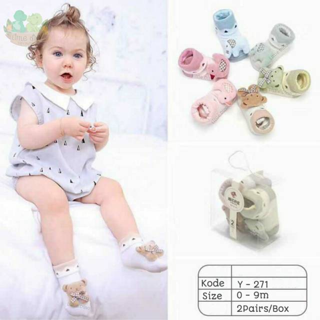  Kaos  kaki  bayi  baby socks 1Box 2pairs seri Y 271 