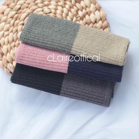 Bandana Rajut 2 Warna / Ciput / Fashion Muslim / Bandana