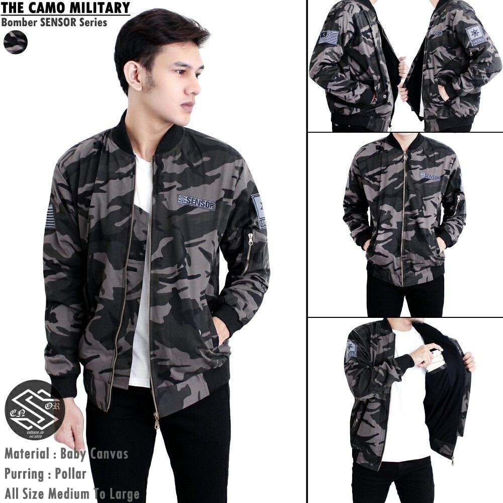 [COD]  JAKET BOMBER PRIA / JAKET BOMBER CAMO MILITARY LORENG ORIGINAL SENSOR