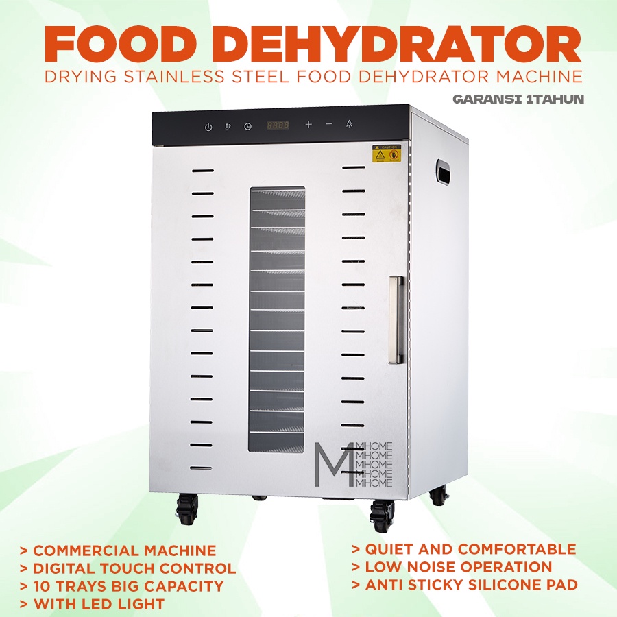 PAPALOLO Drying Stainless Steel Food Dehydrator Machine 16 Trays