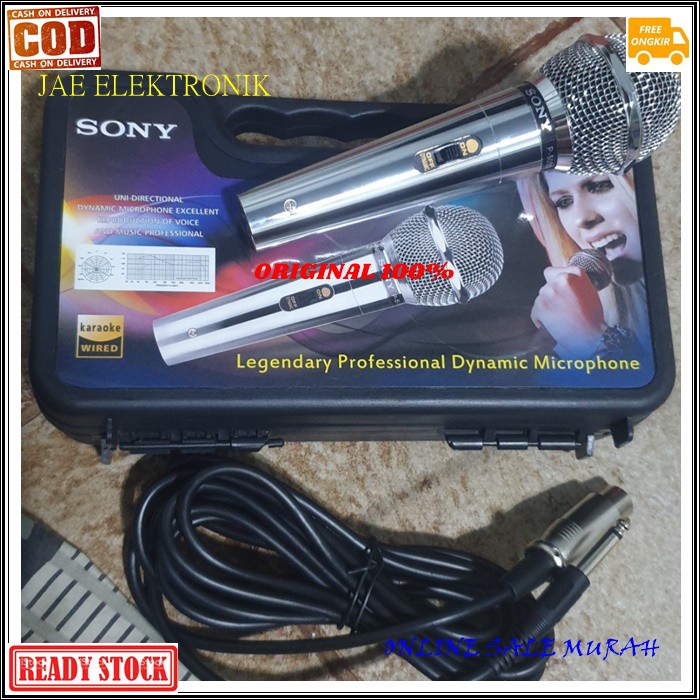 G509 SONY MIC KARAOKE G509 MICROPHONE KABEL DYNAMIC CABLE MIK PRO vocal vokal profesional mikrophone musik music audio sistem sound system panggung dj studio LEGENDARY  Dapet koper  Tidak pakai baterai langsung colok aja  BISA DIGUNAKAN KE SEGALA ALAT