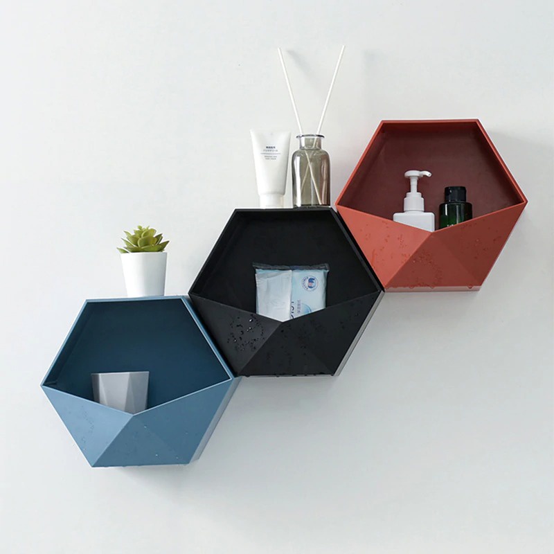 Lazyishhouse Rak Dinding Minimalis Dekorasi Hexagonal - 67267