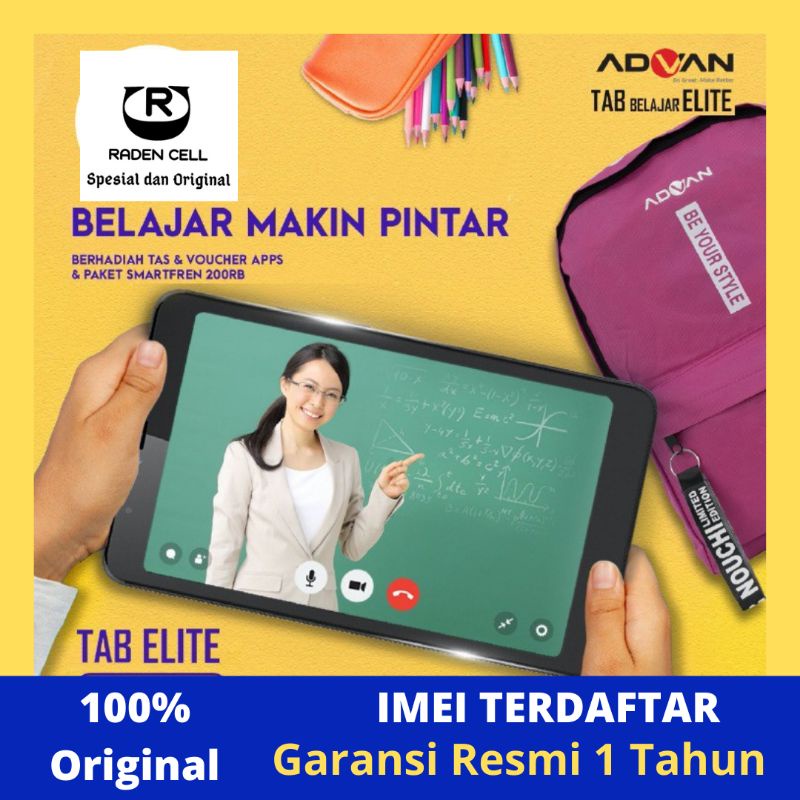 Advan Tab Belajar Elite Ram 3/16 GB Tablet 8 Inch Tablet Android 4G Tab 4G Murah Garansi Resmi 1 Thn