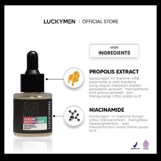 LUCKYMEN Serum Moonlight Mencerahkan dan Mengobati Jerawat Wajah Pria Serum Pria Perawatan Wajah Pria