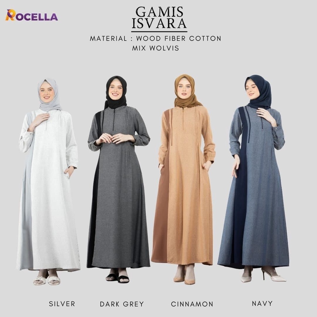 ROCELLA GAMIS ISVARA, GAMIS DEWASA, GAMIS POLOS , GAMIS PANJANG POLOS