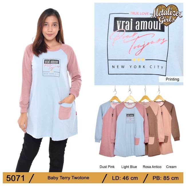 Tunik Kaos Metalizer Girls Atasan Dewasa