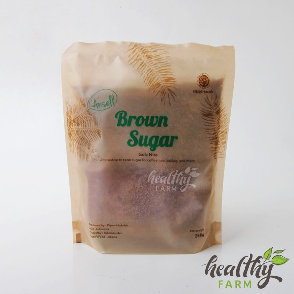 Brown Sugar Bubuk Ansell / Gula Merah / Coconut Sugar / Nira Kelapa / Palm Sugar / Gula Kelapa 250g