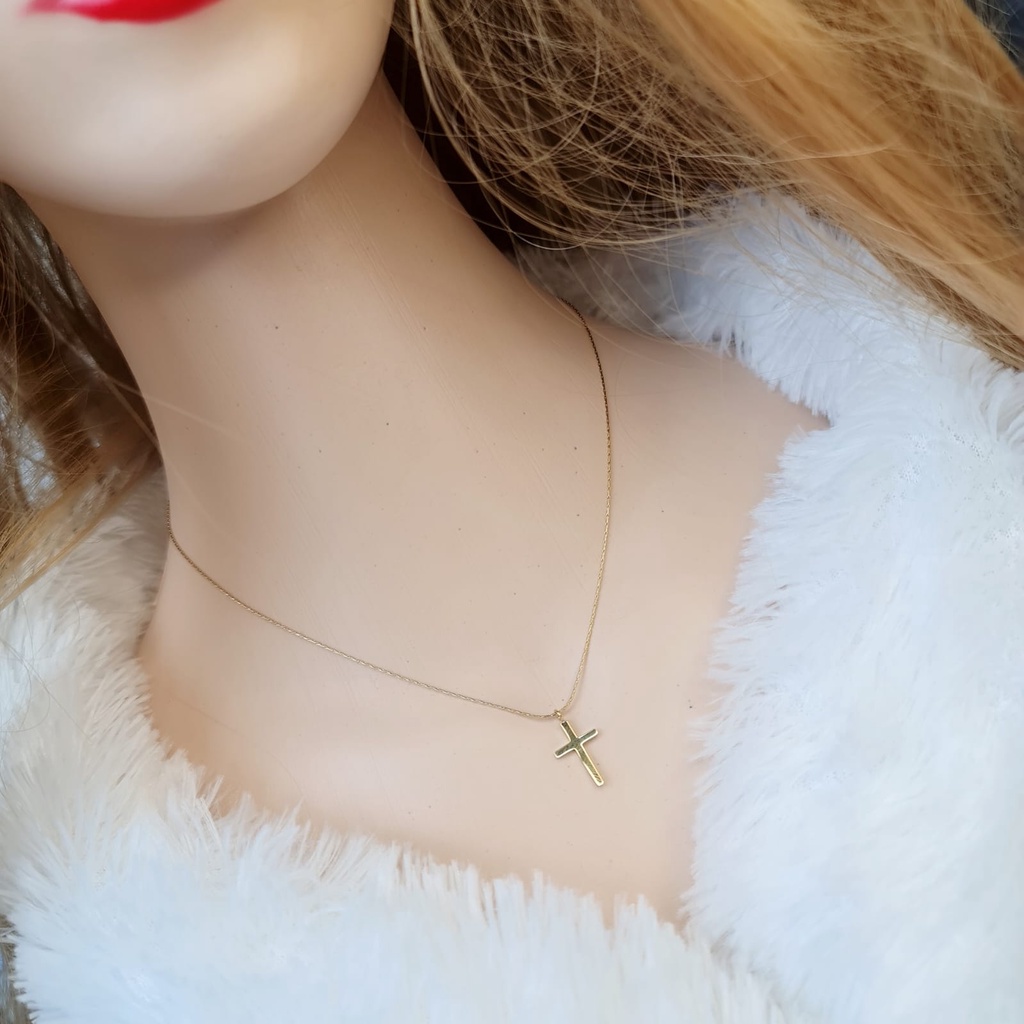 kalung wanita titanium salib simpel anti karat/kalung salib import/kalung titanium