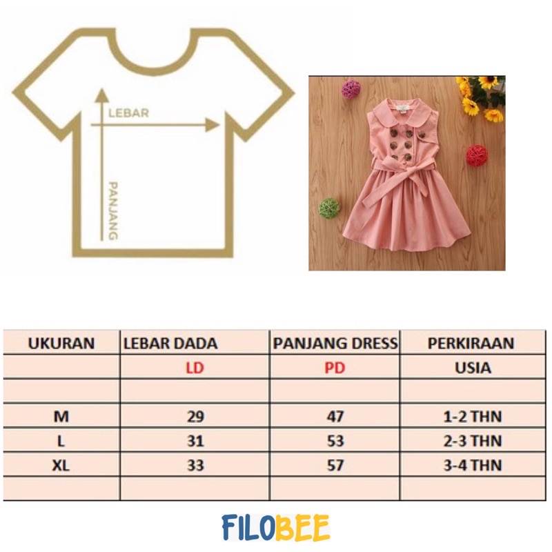 FILOBEE DRESS ANAK PEREMPUAN DRESS BAHAN RAMY KATUN PITA IKAT / SINGLET