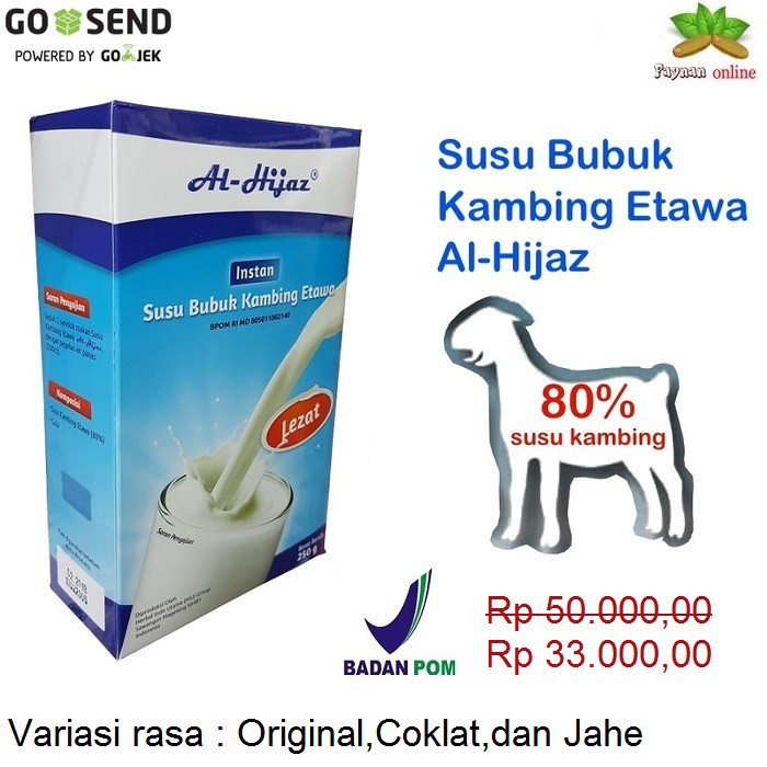 

Al HIjaz Susu Bubuk Kambing Etawa 250 gram BPOM