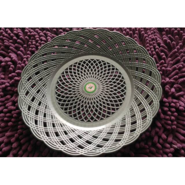 PIRING PLASTIK MODEL ANYAMAN LIDI ROTAN  / PIRING LIDI PLASTIK / PIRING ROTAN PLASTIK