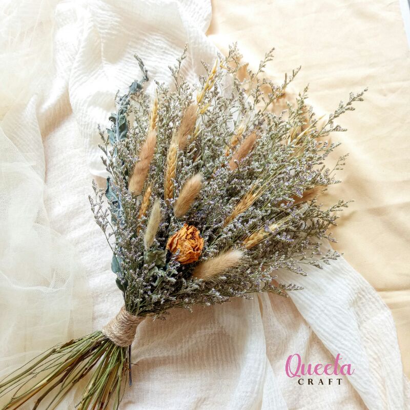 Buket Bunga Kering/Dried Flower Bouquet/Wedding Bouquet Rustic/Prewedding Bouquet