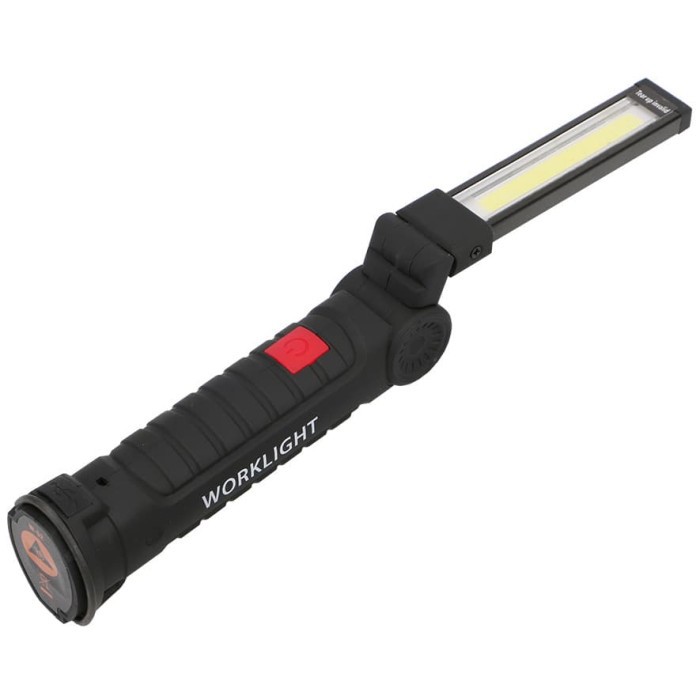 TaffLED Worklight Senter COB Magnetic Flashlight LED 2000 Lumens - 175A - Black