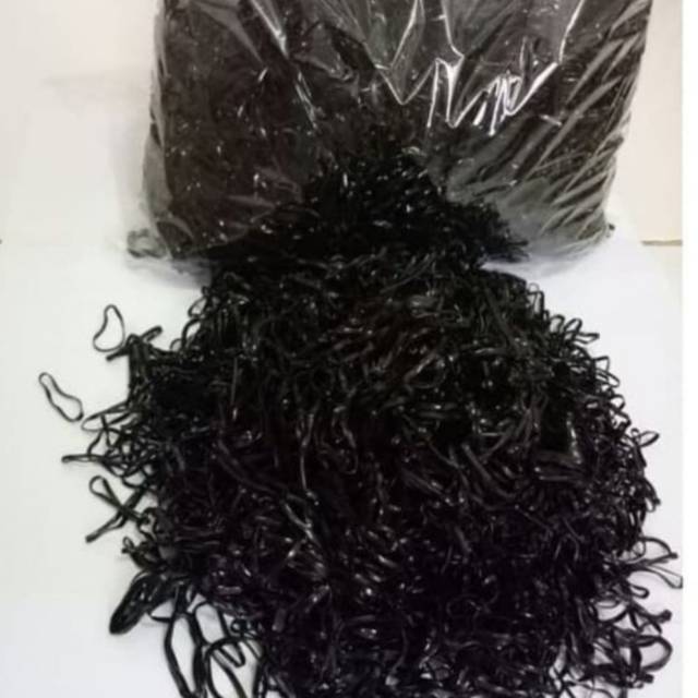 Ikat Rambut karet Jepang Hitam 100gr / 1 ons Uk M