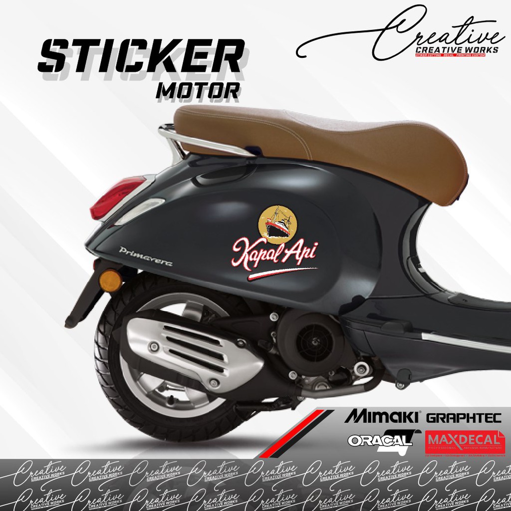 Sticker Printing Cutting Vespa / Scoopy Kopi Hitam Kapal Api Terlaris - Creative Works